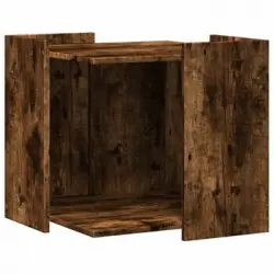 Mueble Arenero Para Gatos Madera Roble Ahumado 53x53x51 Cm Vidaxl