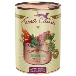 Terra Canis Ragú 6 x 385 g comida húmeda para perros - Ternera con brócoli, arándanos y salvia