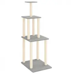 Rascador Para Gatos Con Postes De Sisal Gris Claro 149 Cm Vidaxl