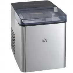 Homcom Máquina de Hielo 15 kg/24h 9 Cubitos de Hielo en 6-12 Minutos Negro