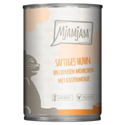 MjAMjAM comida húmeda para gatos 6 x 400 g - jugoso pollo con sabrosas zanahorias