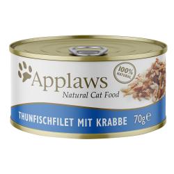 Applaws latas en caldo para gatos 6 x 70 g - Filete de atún y cangrejo