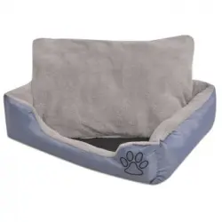 Cama Para Perro Con Cojín Acolchado Talla M Gris Vidaxl