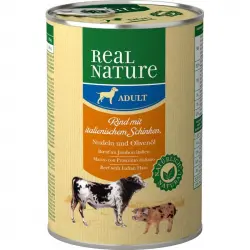 Real Nature Classic Latas Para Perros Adultos Ternera Jamón, Unidades 1 x 6 Latas 400 gr