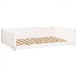 Cama Para Perros Madera Maciza De Pino Blanco 105,5x75,5x28 Cm Vidaxl