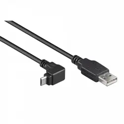 Goobay Cable USB 2.0 a Micro USB Acodado Macho/Macho 1.8m Negro