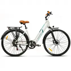 SmartGyro Sunset Bicicleta Eléctrica de Paseo con Asistente al Pedaleo 250W 36V 27.5" Blanca