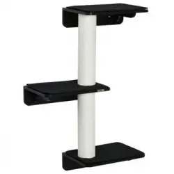 Árbol Para Gatos De Mdf Yute Poliéster Pp 63x28x93,5cm-pawhut. Negro