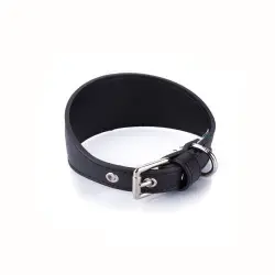 Collar de cuero vegano Pamppy especial galgos color Negro