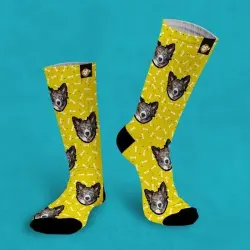 Calcetines personalizados Doggy 1 mascota color Amarillo