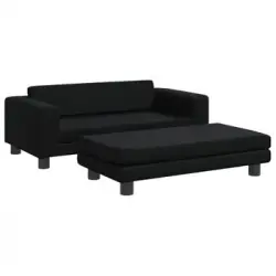 Cama De Perros Con Extensión Cuero Sintético Negro 100x50x30 Cm Vidaxl