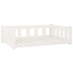 Cama Para Perros Madera Maciza De Pino Blanco 95,5x65,5x28 Cm Vidaxl