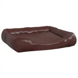 Cama Para Perros De Cuero Sintético Marrón 120x100x27 Cm Vidaxl