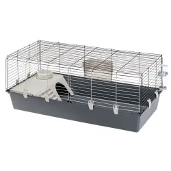 Jaula Ferplast Rabbit 120 - Cubeta gris claro