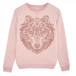 Sudadera Mujer Lobo Mandala color Rosa