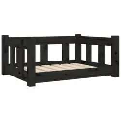 Cama Para Perros Madera Maciza De Pino Negro 65,5x50,5x28 Cm Vidaxl