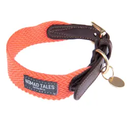 Collar Nomad Tales Bloom coral para perros - M: 40 - 46 cm de contorno de cuello, 32 mm de ancho