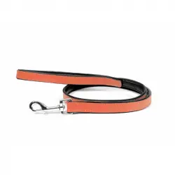 Correa Gloria Pets De Piel Acolchado Color Coral Para Perros 1 Unidad.