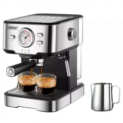 HiBREW H5 Cafetera Espresso Semiautomática 1.5 L Negra/Plata