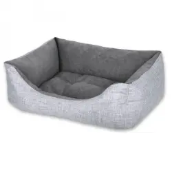 HOME MERCURY-Cesta,Cama Comoda para Perros,Gatos y Mascotas, con Relleno de Fibras,Resistente al Desgaste y Duradero (Mediano, Gris)