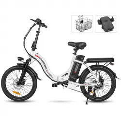 Samebike CY20 FT Bicicleta Eléctrica 350w Batería 36v13ah 20" Blanca