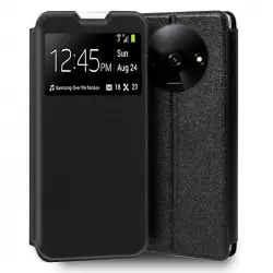 Cool Flip Cover Funda de Libro para Xiaomi Redmi A3 Lisa Negra