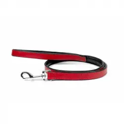 Correa Gloria Pets De Piel Acolchado Color Rojo Para Perros 1 Unidad.