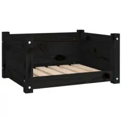 Cama Para Perros Madera Maciza De Pino Negro 55,5x45,5x28 Cm Vidaxl