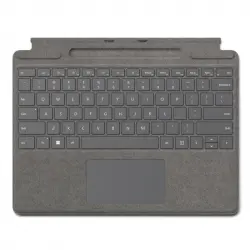 Microsoft Signature Funda con Teclado Alcantara Platino para Surface Pro 8/9/X