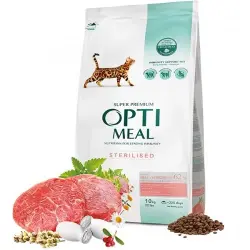 Optimeal Pienso seco para gatos esterilizados Vaca y Sorgo