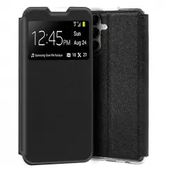 Cool Funda Flip Cover Liso Negro para Samsung A145 Galaxy A14 / A14 5G