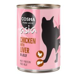 Cosma Asia en gelatina 6 x 400 g - Pollo con hígado de pollo