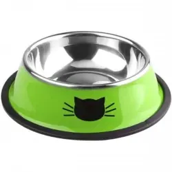 Edipets Comedero Verde de Acero inoxidable para gatos