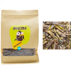 Saltamontes Secos Deshidratados para Aves 125g- Alimento Complementario – Proteínas para Peces de Estanque, Reptiles, Tortugas y Aves