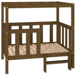 Cama Perros Madera Maciza Pino Marrón Miel 105,5x83,5x100 Cm Vidaxl