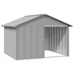 Casa Para Perros Acero Galvanizado Gris 116,5x153x81,5 Cm Vidaxl