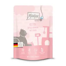 MjAMjAM Quetschie comida húmeda para gatos 6 x 300 g - Kitten Pollo con aceite de salmón