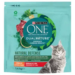 Purina ONE Dual Nature Gatos esterilizados buey y espirulina - 1,4 kg