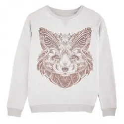 Sudadera Mujer Zorro Mandala color Gris