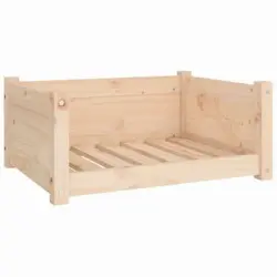 Cama Para Perros Madera Maciza De Pino 65,5x50,5x28 Cm Vidaxl