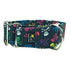 Galguita amelie martingale calaveras collar multicolor para perros