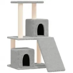 Rascador Para Gatos Con Postes De Sisal Gris Claro 82 Cm Vidaxl