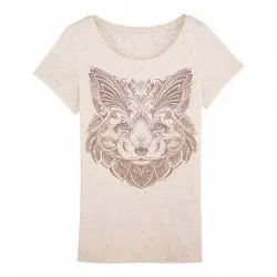 Camiseta Mujer Zorro Mandala color BEIGE