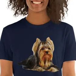 Mascochula camiseta mujer personalizada con tu mascota azul marino