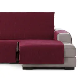 Vipalia Protector Funda Chaise Longue Lisa. Cubresofa Chenilla. Diseño Elite. Color Rojo. Chaise Corto Derecha