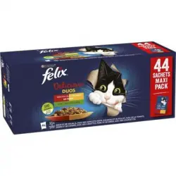 Sobres Frescos Para Gatos Adultos Duos En Gelatina - 44x85 G - Felix