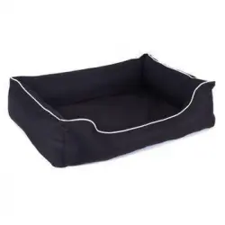 Cama Ortopédica Para Perros Valencia 80 X 60 Cm Color Negro Con Borde Blanco