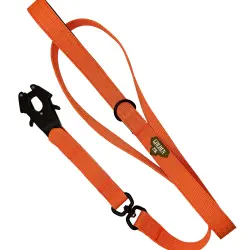 Correa profesional táctica para perros Golden 22k Pro-Leash (152cm), asa acolchada, alta resistencia, alta visibilidad, color naranja, anti enredos y con mosquetón de escalada tipo kong frog