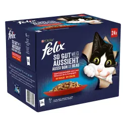 Felix Fantastic 24 x 85 g - Pack Ahorro - Pollo, cordero, vacuno, conejo