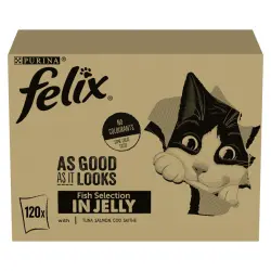 Felix Fantastic Selección de Sabores Pescado en Gelatina sobre para gatos - Multipack 120